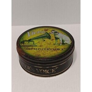 Vintage Victor Talking Machine Tin “His Master’s Voice” Nipper Dog & Gramophone